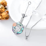Sterling Silver Crystal Hummingbird Urn Necklace for Ashes