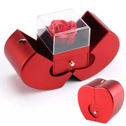 Rose Flower Jewelry Box Forever Eternal Flower Valentines Gift Christmas Box Necklace Ring Apple Box