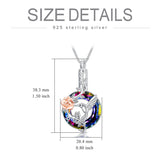 Sterling Silver Crystal Hummingbird Urn Necklace for Ashes