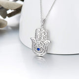 925 Sterling Silver Hand of Fatima Necklace Elephant Hamsa Necklace Evil Eye Hamsa Necklace
