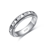 Spinner Fidget Ring S925 Sterling Silver Anxiety Worry Band Fidget Stress Relieving for Women Men