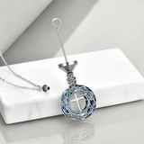 Sterling Silver Crystal Cross Tree of Life Urn Necklace for Ashes