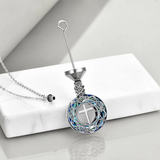 Cross Tree of Life Urn Necklace 925 Sterling Silver Ash Cremation Crystal Pendant Necklace for Women Men
