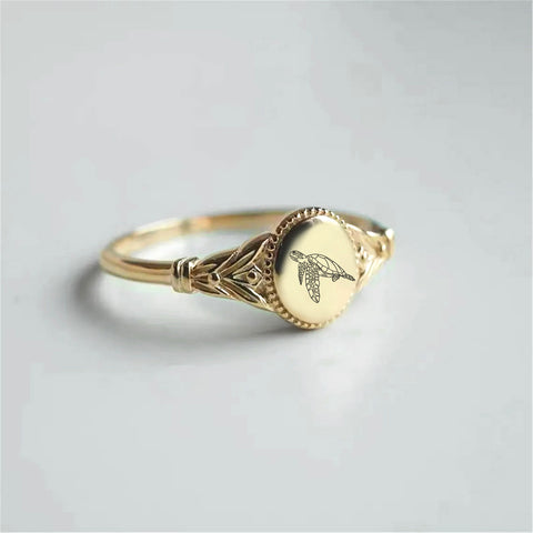 Sterling Silver Turtle Animal Ring