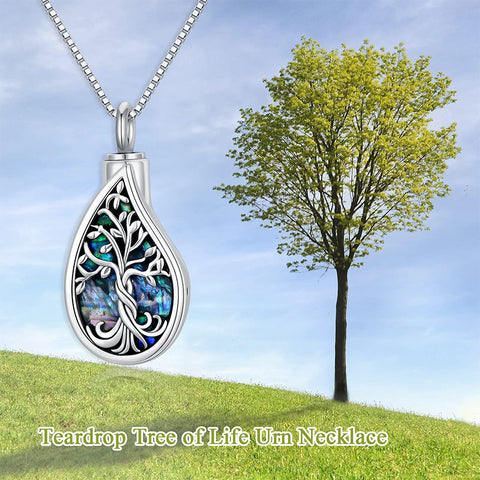 Tree of Life Urn Necklaces for Ashes Sterling Silver Celtic Cremation Jewelry Memorial Keepsake Jewelry for Women