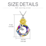 Sunflower Urn Necklace for Ashes 925 Sterling Silver with Crystal Cremation Necklace Memorial Jewelry Keepsake for Women