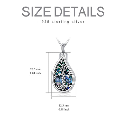 Tree of Life Urn Necklaces for Ashes Sterling Silver Celtic Cremation Jewelry Memorial Keepsake Jewelry for Women