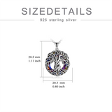Cremation Jewelry s925 Sterling Silver Tree of Life Urn Necklace Keepsake Ashes Hair Memorial Locket with Circle Crystal