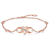 925 Sterling Silver Anklet for Women Infinity Heart Ankle Bracelet Love Charm Adjustable Gift for Women Girls Wife