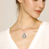 Sterling Silver Crystal Cross Tree of Life Urn Necklace for Ashes