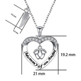 Angel Wing Necklace 925 Sterling Silver Always in My Heart Fairy Angel Wing Memorial Necklace for Women Girlfriend Daughter