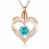 Cremation Jewelry Heart Urn Necklace for Ashes for Women Gilrs Memorial Keepsake Birthstone Pendant