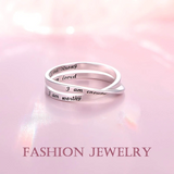 925 Sterling Silver Inspirational Ring I am Enough Rings I am String for Women Girls