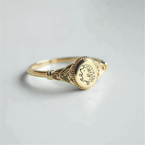 Sterling Silver Hedgehog Animal Ring