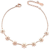 Woman 925 Silver Daisy Flowers Anklet Adjustable Jewellery Gift