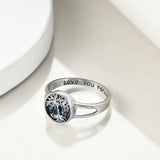 Tree of Life Ring Sterling Silver Abalone Shell Tree of Life Jewelry for Women Men