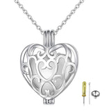 925 Sterling Silver Cremation Urn Memorial Pendant Necklace with Hollow Urn Cremation Jewelry for Ashes