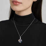 Sterling Silver Crystal Hummingbird Urn Necklace for Ashes