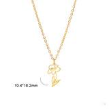 S925 Silver Birth Flower Necklace Bridesmaid Gifts Bridal Party Gifts Birthday Gifts For Her