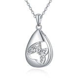 Sterling Silver TearDangle Celtic Knot Butterfly Urn Necklace for Ashes