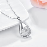 925 Sterling Silver Teardrop Urn Necklace for Ashes Celtic Knot Cremation Necklace Memorial Keepsake Jewelry for Ashes of Loved Ones