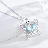 Sterling Silver Butterfly Celtic Knot Urn Necklace for Ashes