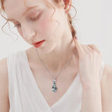 Sterling Silver Crystal Rose Sunflower Flower Urn Necklace for Ashes