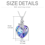 Dragonfly/Butterfly Urn Necklaces S925 Sterling Silver Pendant with Crystal Jewelry Gifts for Women Teen Girls