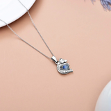 Wolf Necklace 925 Sterling Silver Moonstone Necklace Animal Lovers Jewelry for Women Girl