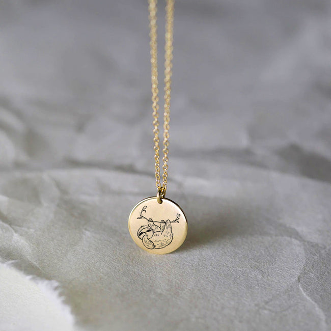 Sterling Silver Sloth Necklace Sloth Jewelry Gift Necklace