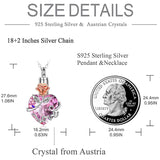 Sterling Silver Rose Love Heart Crystal Urn Necklace for Ashes Womens Rose Cremation Jewelry