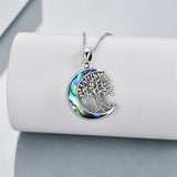 Urn Necklace for Ashes Sterling Silver Tree of Life Cremation Jewelry for Ashes Heart Abalone Shell Memory Jewelry for Women