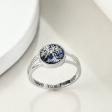Tree of Life Ring Sterling Silver Abalone Shell Tree of Life Jewelry for Women Men