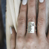 S925 Sterling Silver Flower Ring Butterfly Bee Dragonfly Ring Jewelry Gift For Nature Lovers