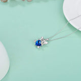 Sterling Silver Elephant Crystal Necklace Cute Animal Heart Pendant Necklace for Women Teen Girls