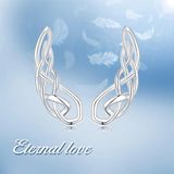 925 Sterling Silver Celtic knot Ear Climbers Earrings for Women