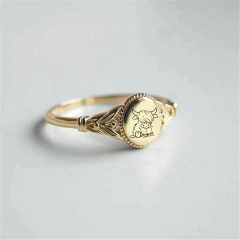 Sterling Silver Highland Cow Animal Ring