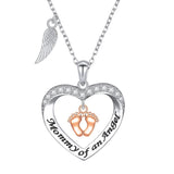 Angel Wing Necklace 925 Sterling Silver Always in My Heart Fairy Angel Wing Memorial Necklace for Women Girlfriend Daughter