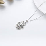 925 Sterling Silver Hand of Fatima Necklace Elephant Hamsa Necklace Evil Eye Hamsa Necklace