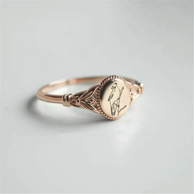 Bird signet ring sale