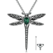 Sterling Silver Memorial Keepsake Cremation Jewelry Dragonfly Urn Necklace for Ashes Dragonfly Urn Bracelet with Filling Tool