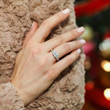 Rhodium Plated Sterling Silver Princess Cut Cubic Zirconia CZ 3-Stone Anniversary Promise Engagement Ring 2.64 CTW
