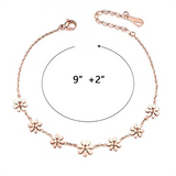 Woman 925 Silver Daisy Flowers Anklet Adjustable Jewellery Gift