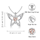 «¡ÇP(46% Only This Week & 15% OFF for 2 Items)925 Sterling Silver Butterfly Heart Necklace Good Luck Gift for Ladies Women Animal necklace MANBU 
