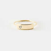 925 Sterling Silver Small Personalized Bar Ring