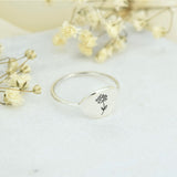 Sterling Silver Birth Month Flower Ring Personalized Ring