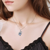 Wolf Necklace 925 Sterling Silver Moonstone Necklace Animal Lovers Jewelry for Women Girl