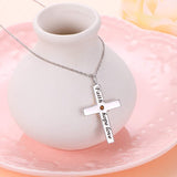925 Sterling Silver Sunflower Cross Pendant Necklace, Faith Hope Love Jewelry for Women