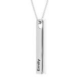 Personalized 3D Bar Heart Shaped Necklace - Custom Made Name Jewelry Christmas Gift for Mom Women