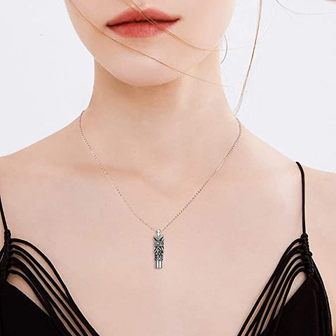 Sterling Silver Flower Sunflower Urn Necklace for Ashes
